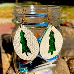 Faux leather earrings